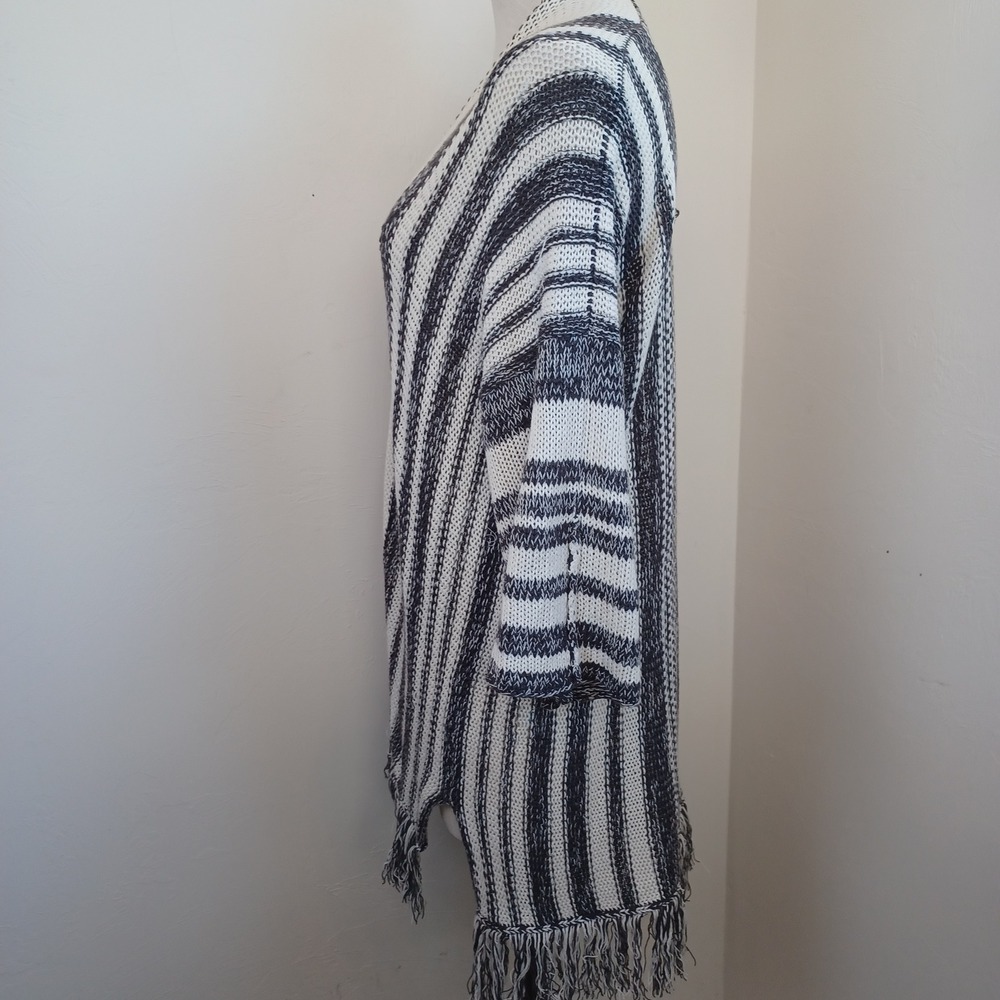 Wooden Ships Paola Buendia Striped Fringe Cardigan Sweater Women's XS S - Picture 7 of 10